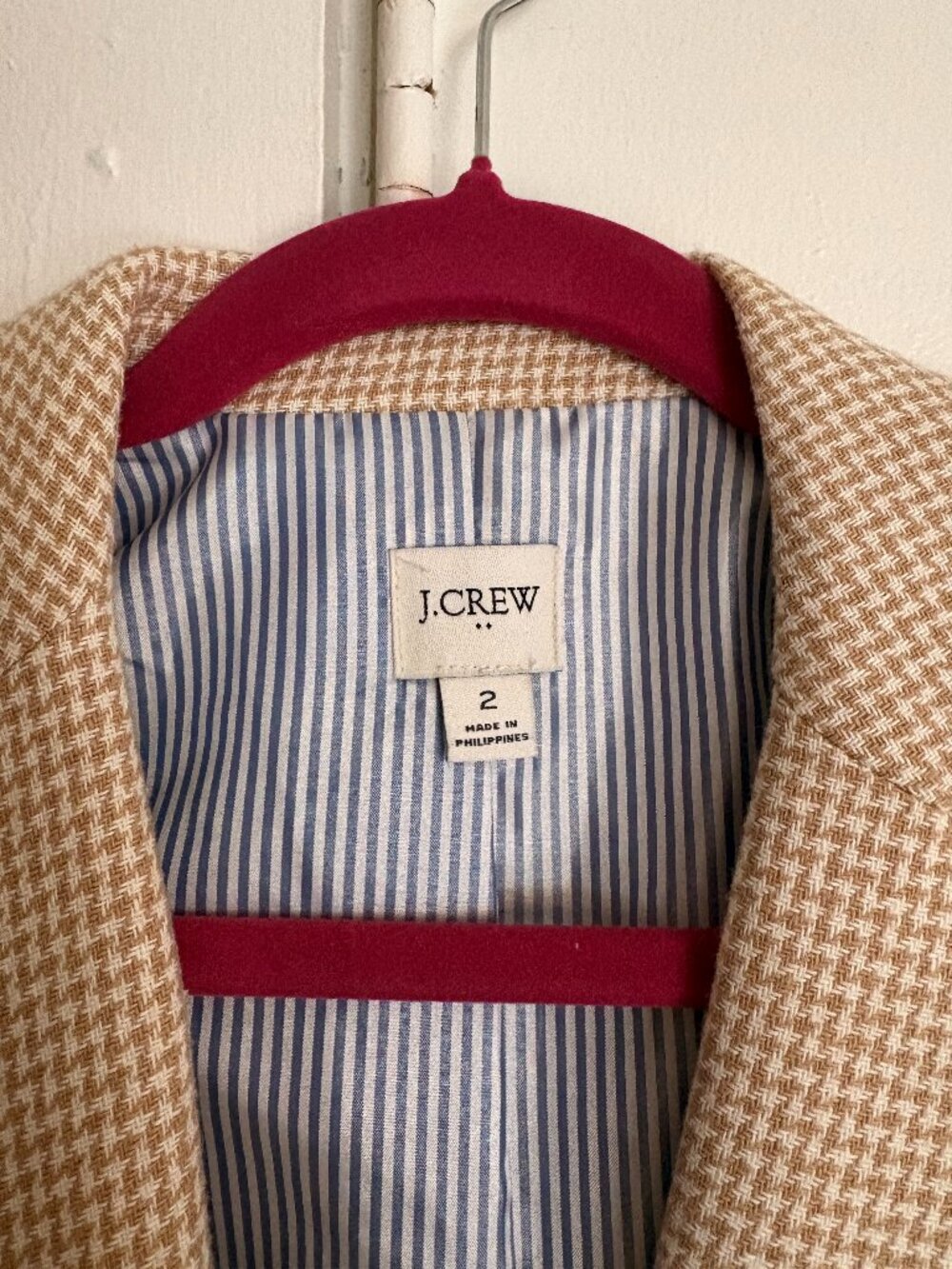 J. Crew Houndstooth Blazer - Tan, 2 - Picture 2 of 5